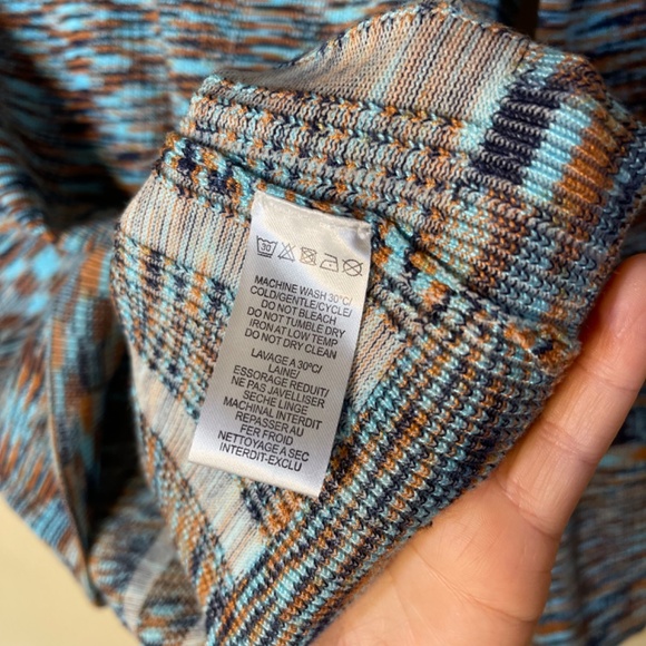 Rosemary Collared Top Blue and Brown Knit Top - Picture 9 of 14